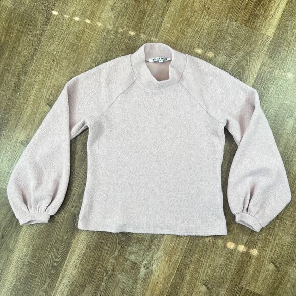 Walter Baker Puff Sleeve Mock Neck Sweater Pink Long Sleeve - Picture 5 of 6